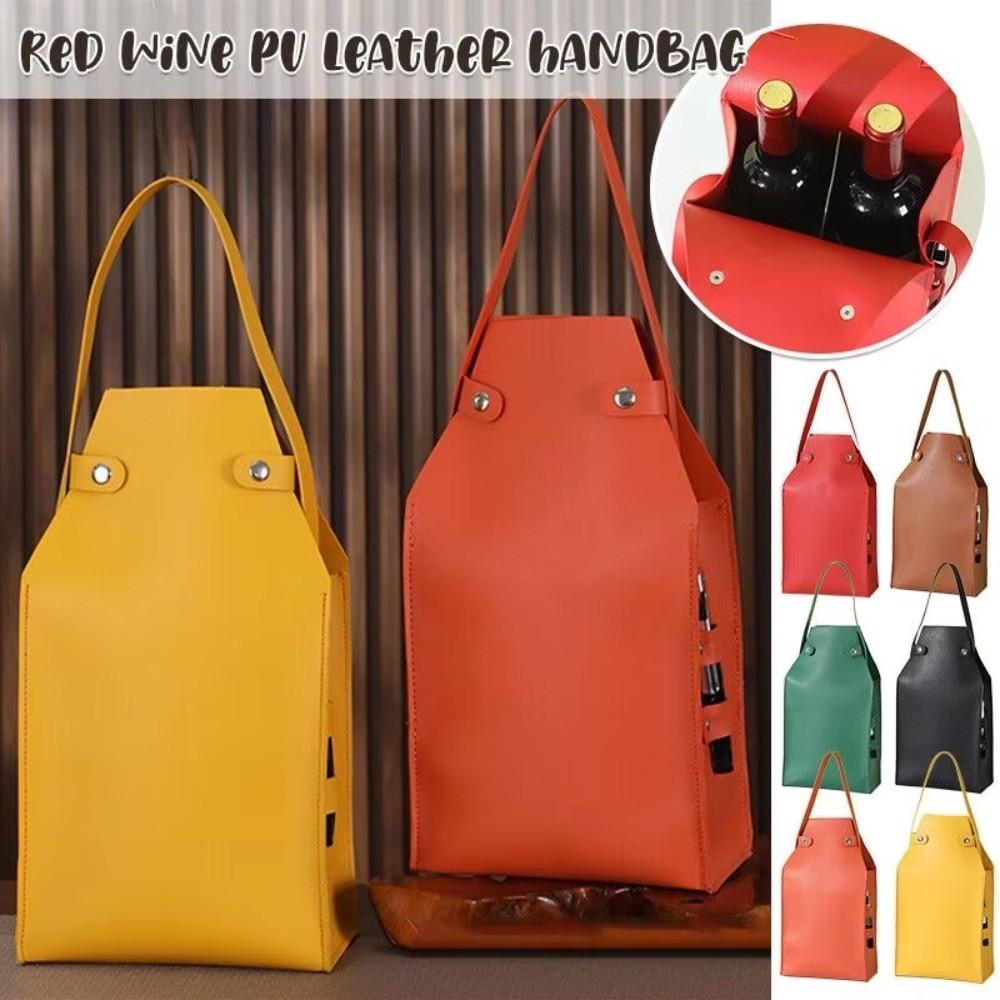 

2 Bottles Capacity Red Wine Bag Portable Party Gift Bag Elegant Wine Bottle Bag чорний
