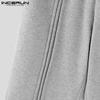 INCERUN Men Drawstring Elastic Waist Rumple Long Sweatpants Casual Loose Sport Trousers