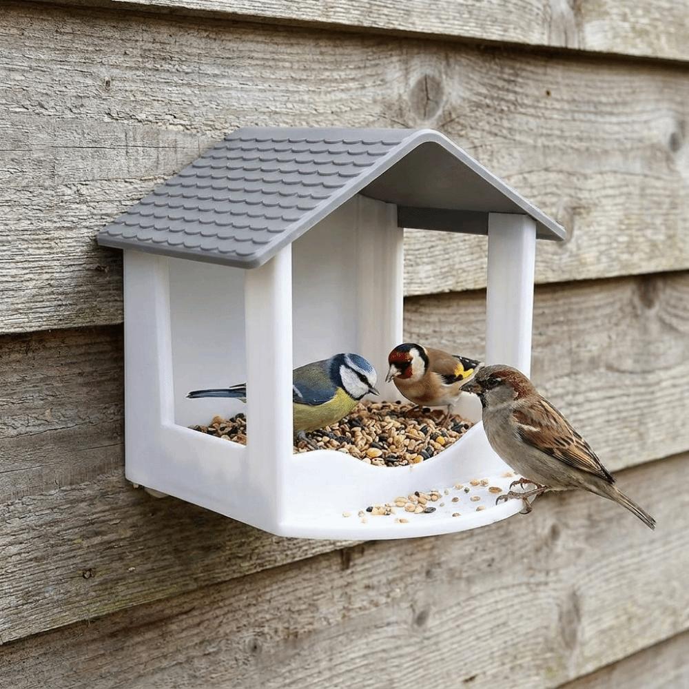 Rainproof Wall Hanging Bird Feeder Waterproof Bird Food Container Wild Bird Feeder  Window