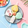Silicone Ice Cream Maker 4 Cavities Popsicle Mold with Wooden Sticks Oval Cake Chocolate Baking Tools Reusable Dessert Molds