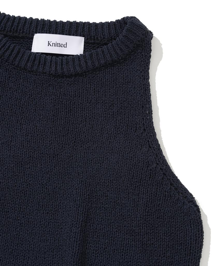 KNITTED (W) Summer Boucle Sleeveless Navy