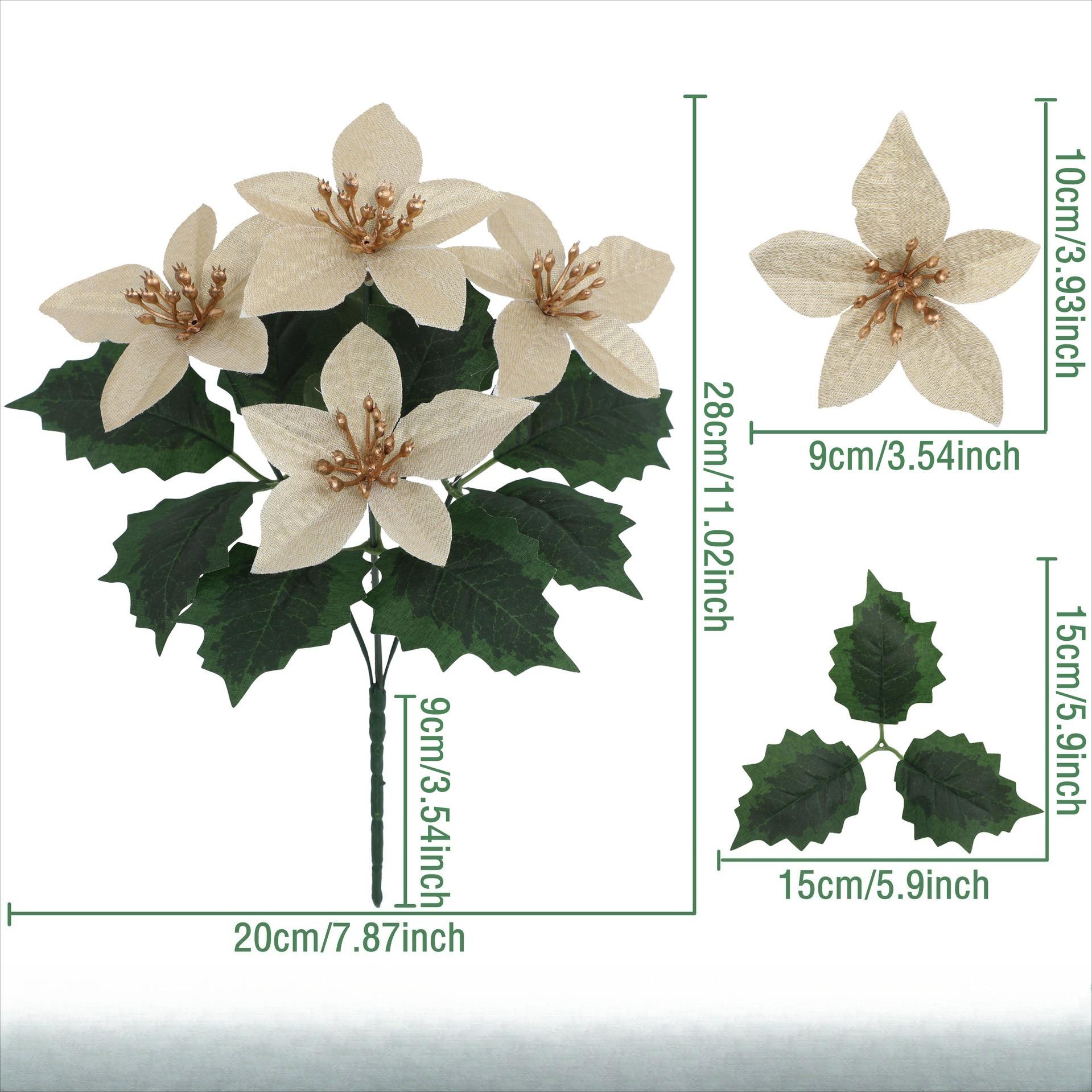 

2 шт. Пуансеттия Искусственные цветы пуансеттии, 7 головок красные рождественские цветы, Искусственный куст пуансеттии для украшения дома, рождественской елки, стола, свадьбы 2PCS