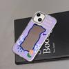Purple creative flower mirror surface, suitable for iPhone17 mobile phone case 16pro electroplating buttons x Apple 14 all-inclusive 15