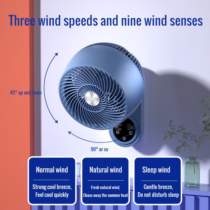 New Intelligent Air Circulating Fan Desk Wall Dual Use Electric Fan Household Wide Angle Swing Strong Silent Fan