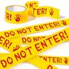 Halloween Caution Tape with Bloody Handprints - 24.99meter Plastic Warning Ribbon for Horror Theme Party Decoration, Barrier