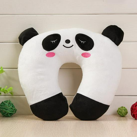 Cartoon Portable U-Shaped Neck Pillow - Foldable & Multifunctional for Travel