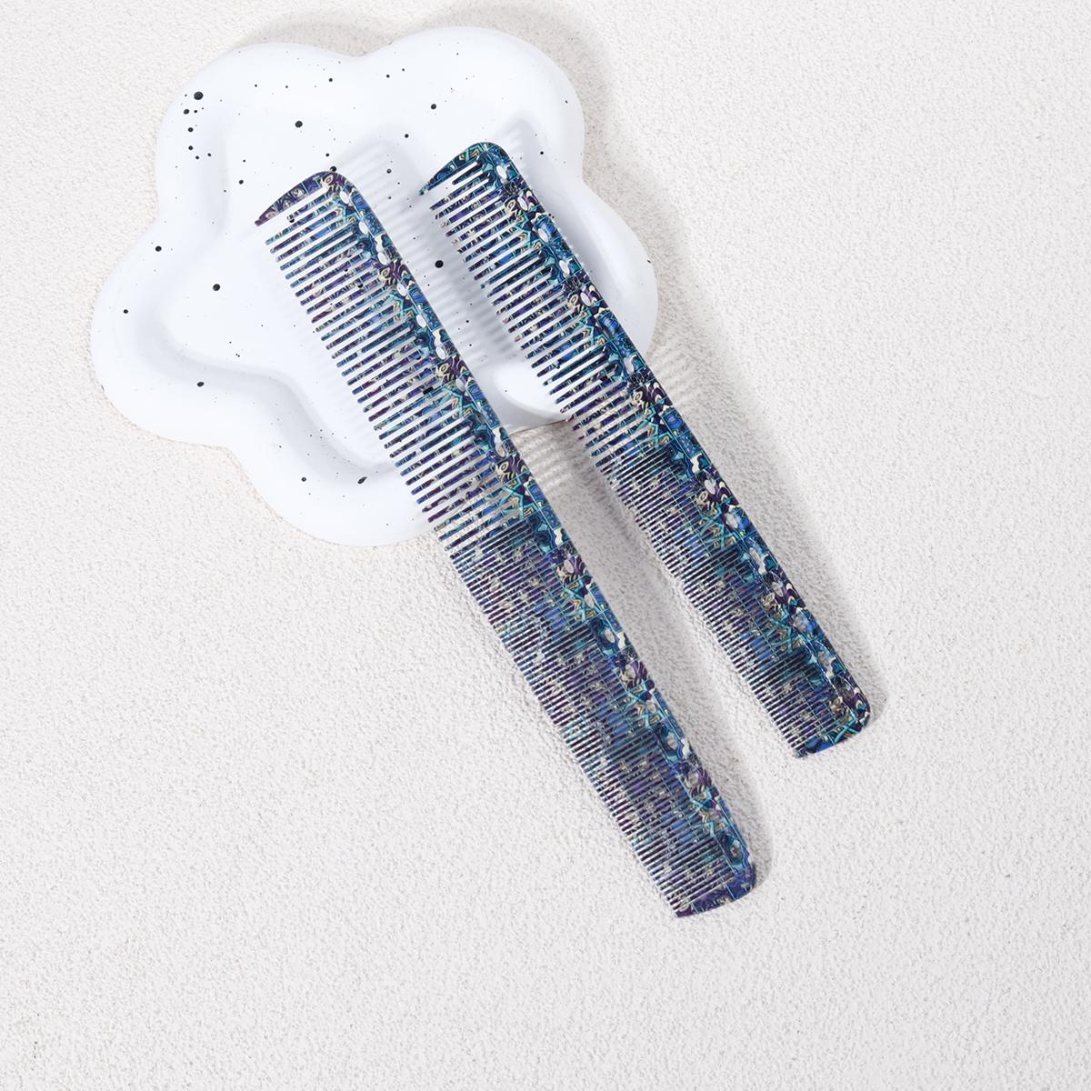 

2pcs retro abstract style double-sided comb - anti-static, gentle styling makes hair smooth, suitable for all hair types