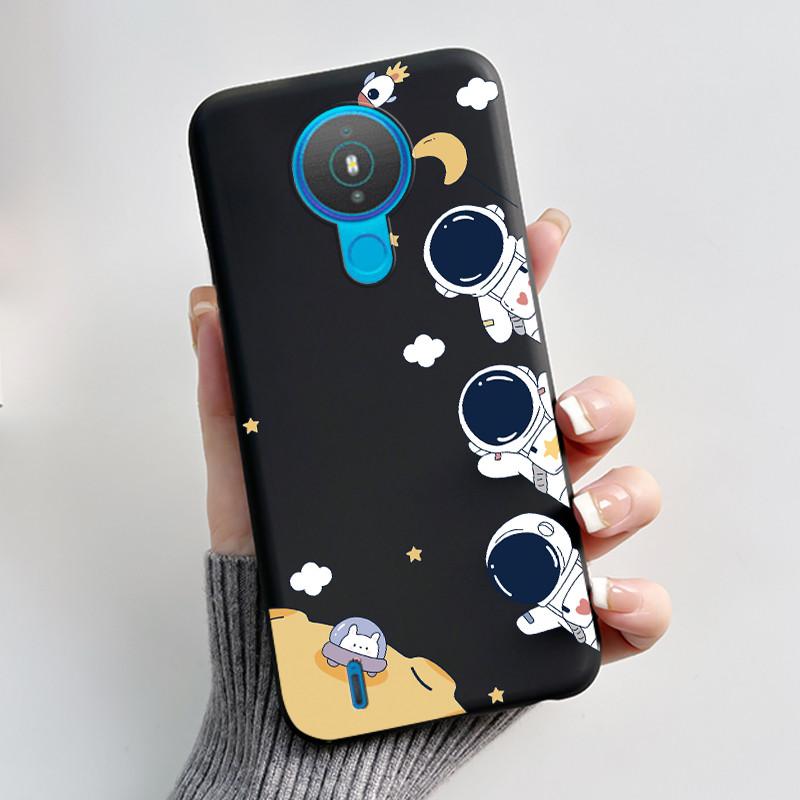 Cute Case For Nokia 1.4 / Nokia 1 / Nokia 1 Plus Capa Printing Shell Protective Cover Soft Silicone Cartoon Black Casing Fundas