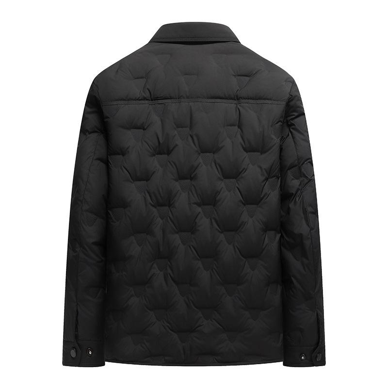 Neue Daunenjacke für Herren mit Revers, Business-Casual-Stil, warmes, bequemes und hochdichtes Futter, bequeme und verschleißfeste Jacke