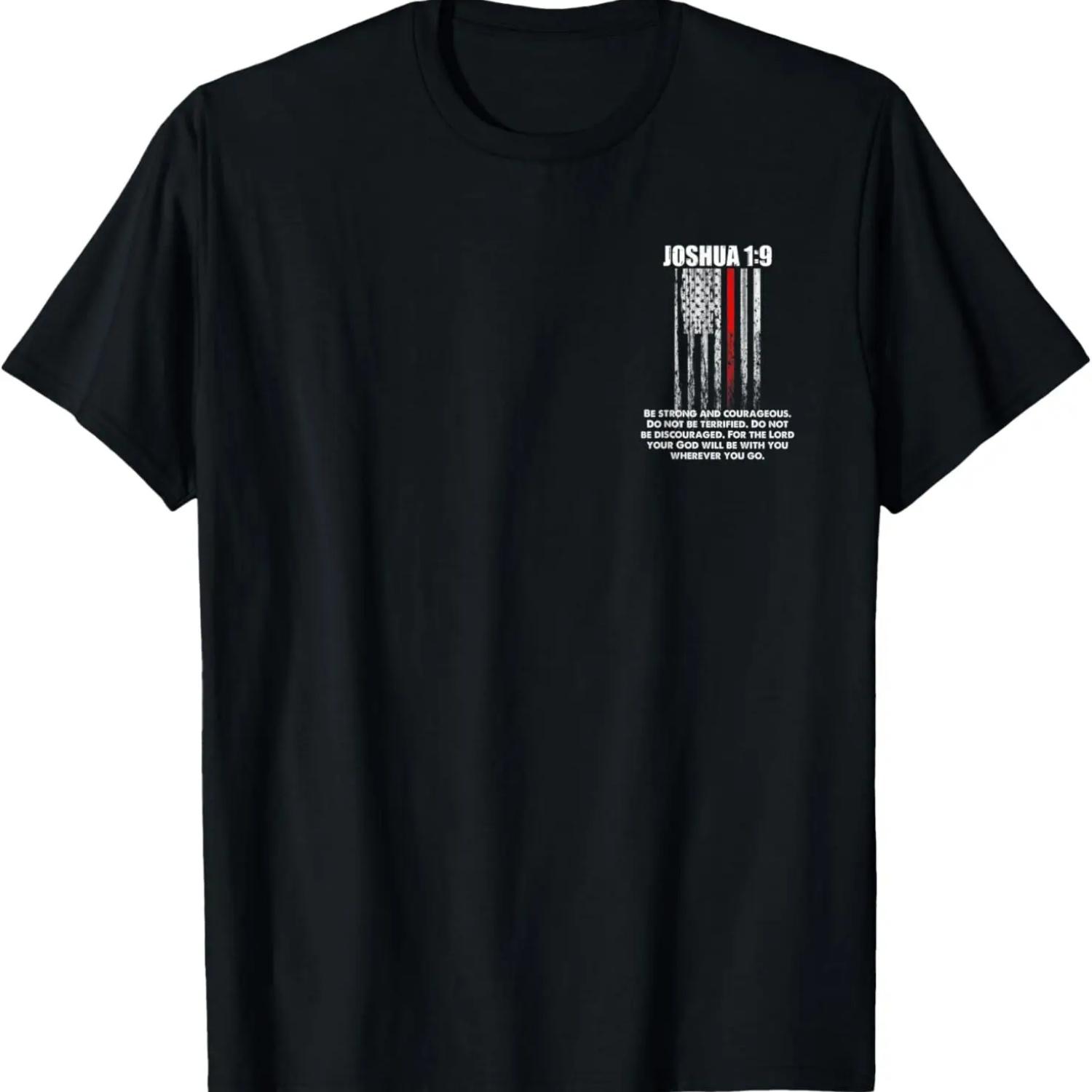 Firemen Thin Red Line Firefighter Bible Verse Christian T-Shirt XXXXXL чёрный