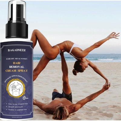 Spray dépilatoire pour hommes et femmes | Épilateur corporel indolore pour la poitrine, le dos, les jambes, les aisselles et la peau intime | 100 ml