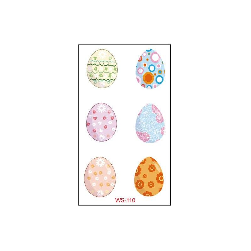 5Pcs Waterproof Sweat Cartoon Egg Child Cute Rabbit Egg Tattoo DIY Sticker Easter Tattoo Sticker Decoration