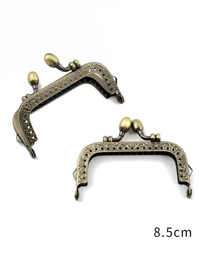 Floral Embossed Antique Bronze Square Handbag Clasps (8.5-20.5cm)