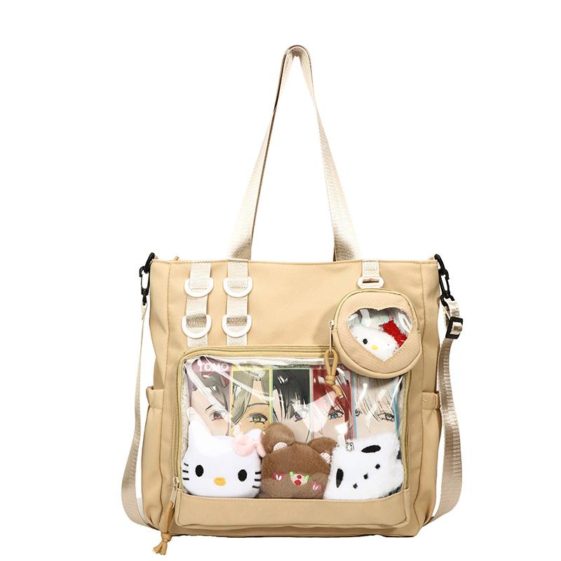 

Большая вместительная сумка для мелочей, прозрачная нейлоновая сумка через плечо, женская сумка-тоут хаки