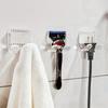 2pcs Fashionable Hooks Plastic Clear Wall Mounted Hook for Bathroom Kitchen Bedroom Closet Towel Key and Shaving Razor Organizer