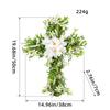 38*50cm Cross simulation lily garland for home decor, Christmas front door hanging wreath, wall hanging cross decoration