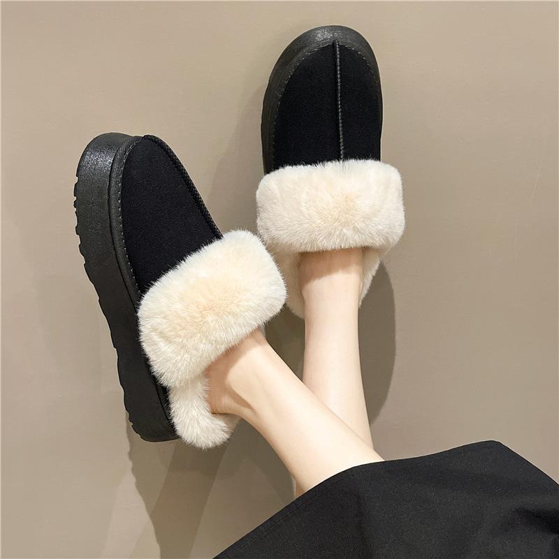 

Mao Mao slippers women s 2025 new autumn and winter Internet celebrities popular thick-bottomed piled cotton slippers [24H delivery] 41