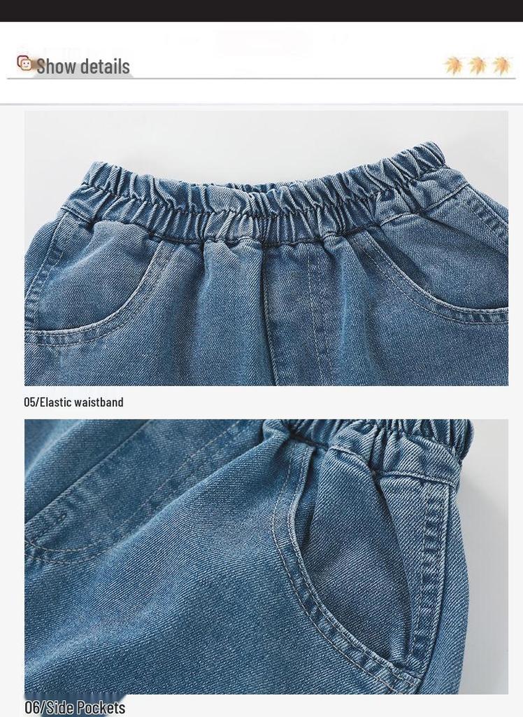 Pantaloncini di jeans alla moda sopra il ginocchio per ragazzi: Abbigliamento Estivo Leggero, Fresco e di Media Lunghezza per Bambini Grandi