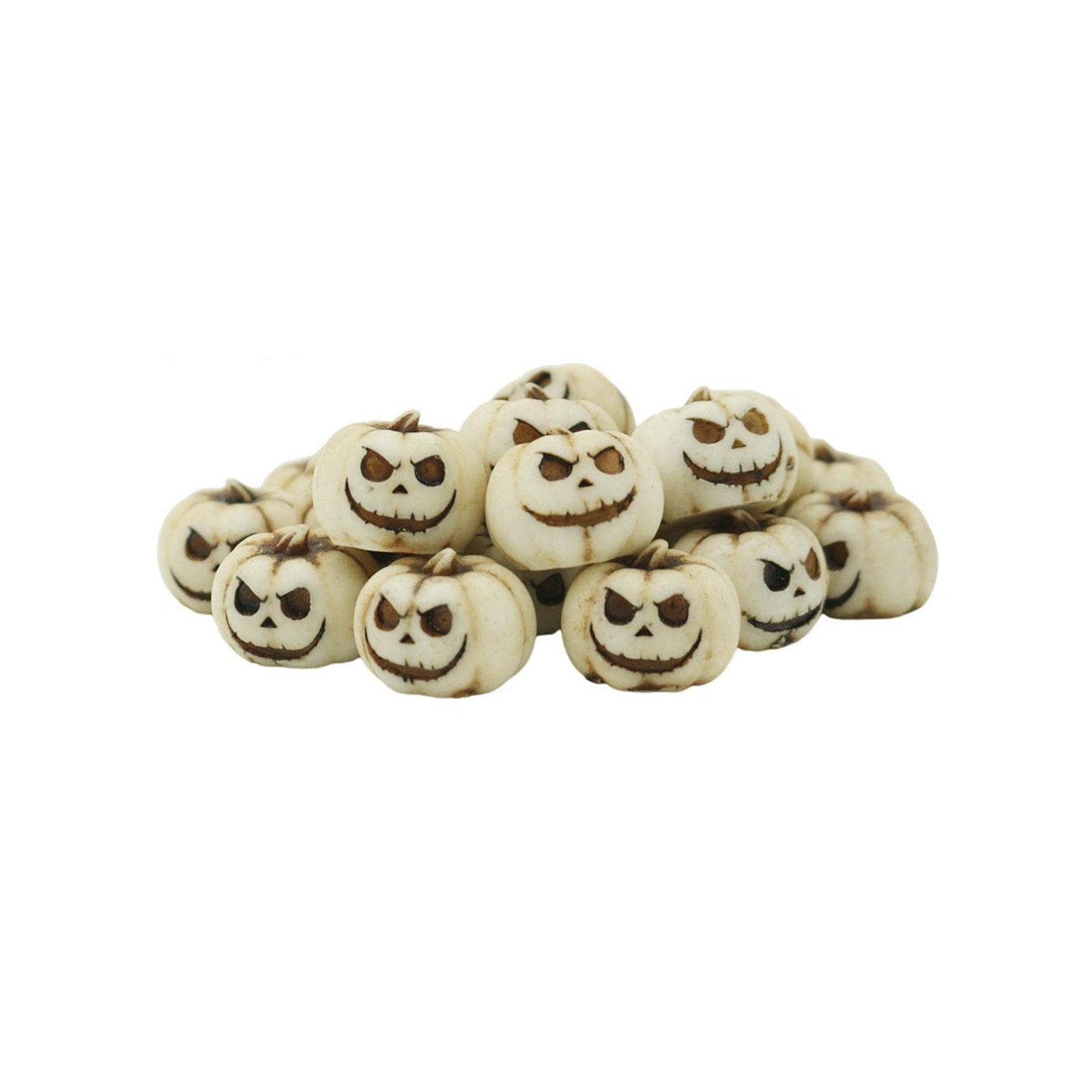 

Head Small Pumpkin Ornaments Set Resin Halloween Party Garden Decoration Micro Paving Stone One Size белый