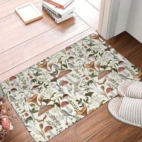 Colorful Rainbow Welcome Mat with Perfect for Indoor/Outdoor Use in Kitchen Bathroom Non-Slip Carpet Entrance Door Rugs