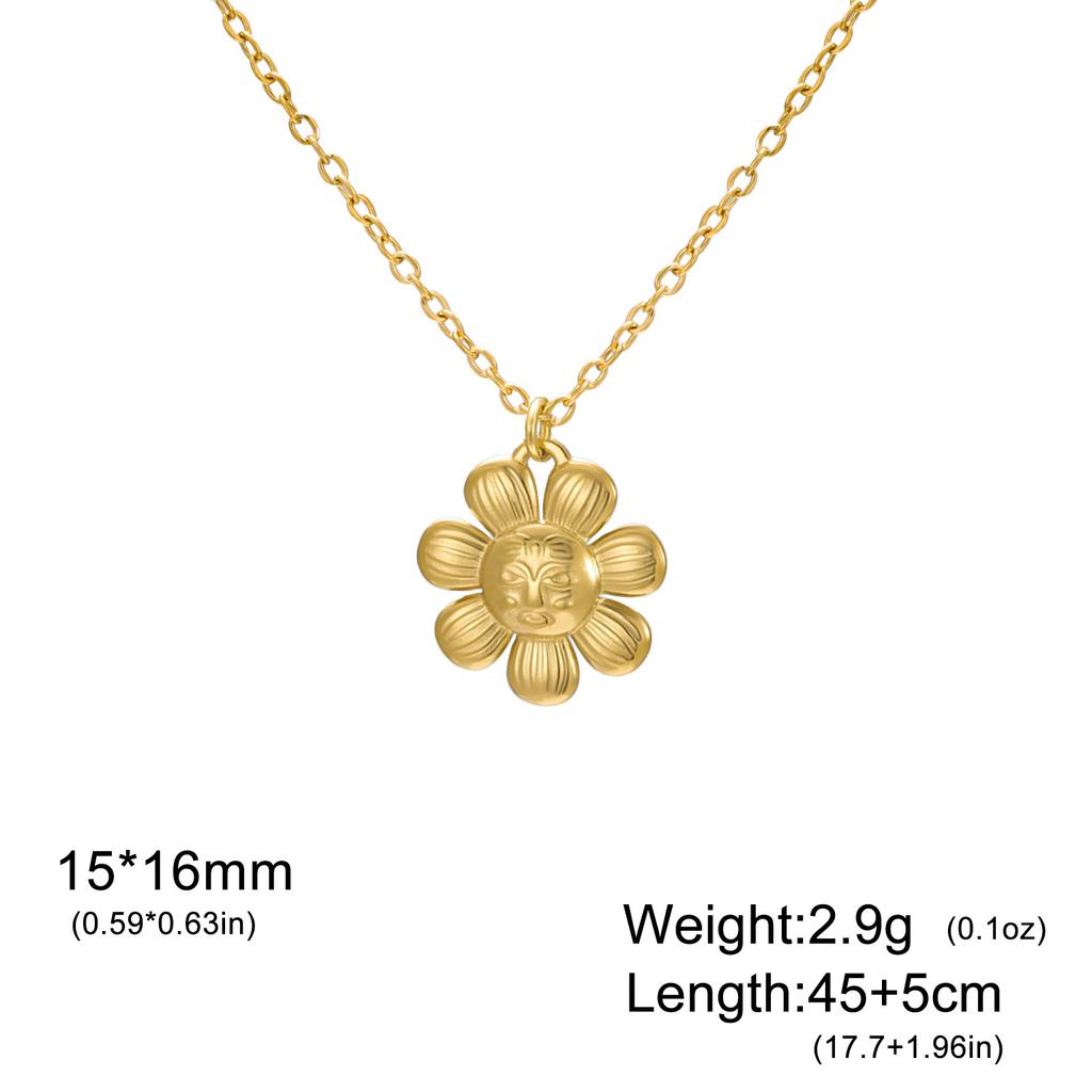 Daisy Sunflower Pendant Necklace Floral Jewelry Gift For Women And Girls