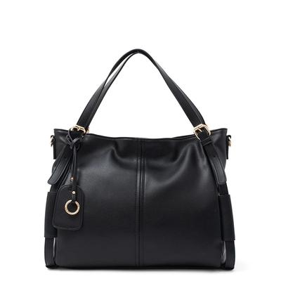 VITAFELICE Women's Belt Handle 2-Way Tote Bag (bsib-p3702x) (Black)