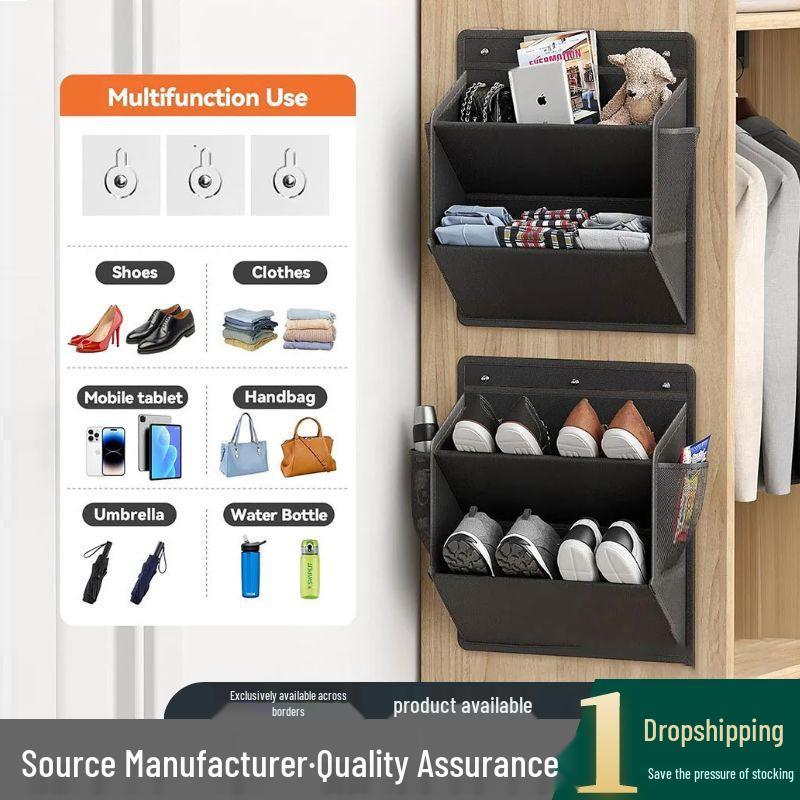 Wall-Mounted Fabric Shoe and Sundries Organizer