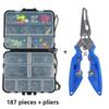 188 Piece Fishing Tackle Kit With Swivels Hooks For Saltwater Anglers