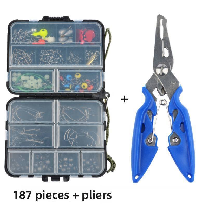 188 Piece Fishing Tackle Kit With Swivels Hooks For Saltwater Anglers