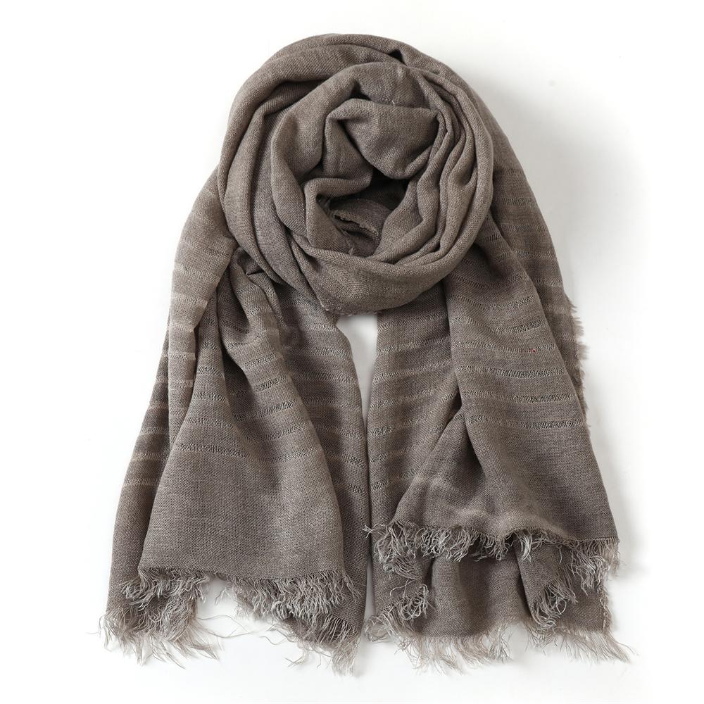 Fashion Men Cotton Linen Striped Scarf
