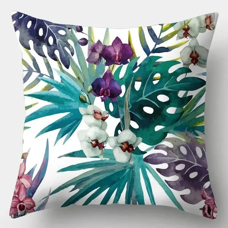 Living Room Luxury Art Home Sofa Simple Cushion Pillowcase Tropical Plant Print Decorative Cushion Cover