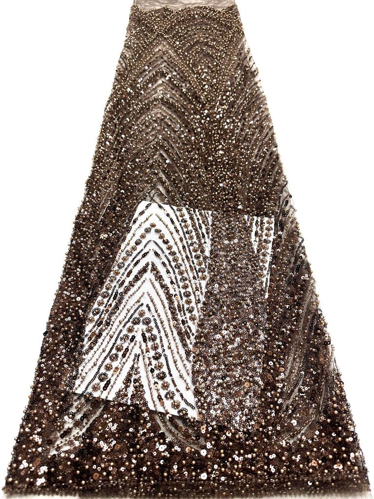 African Beaded Groom Lace Fabric 2026 High Quality Lace French Mesh with Sequins Nigerian Wedding Party Dress Fabric for Brides
