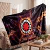 Red Hot Chili Peppers Flannel Blanket, Custom Name Text Personalized Soft Throw Blanket Home Decor Gift