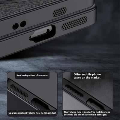 Für OnePlus 13 Hülle Holzstruktur PU-Leder beschichtet PC + TPU Telefonabdeckung