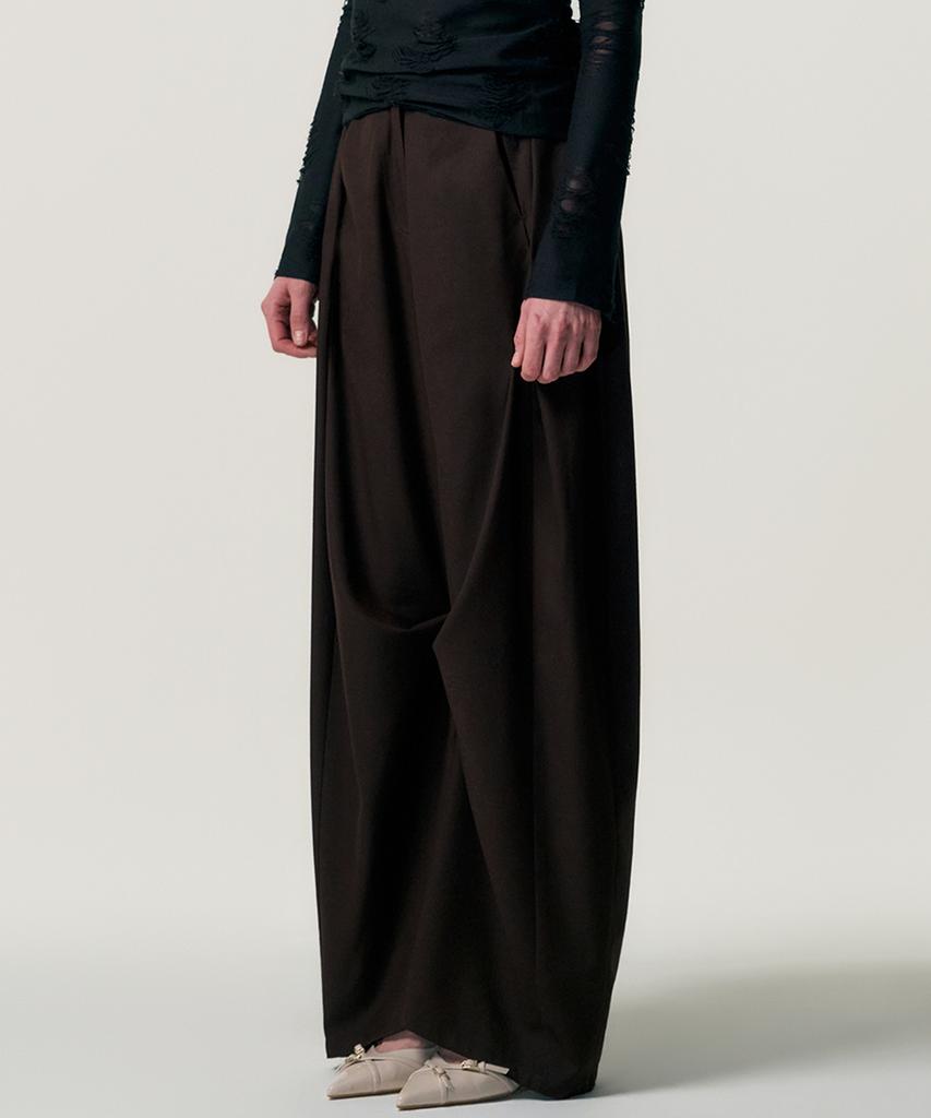 Kimjisu Soft-Curve Wide Pants_Brown