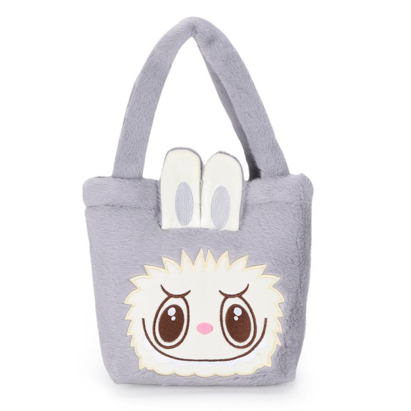 Cute Cartoon Plush Handbag For Kids Large Capacity Lightweight Stylish Nylon Bag
