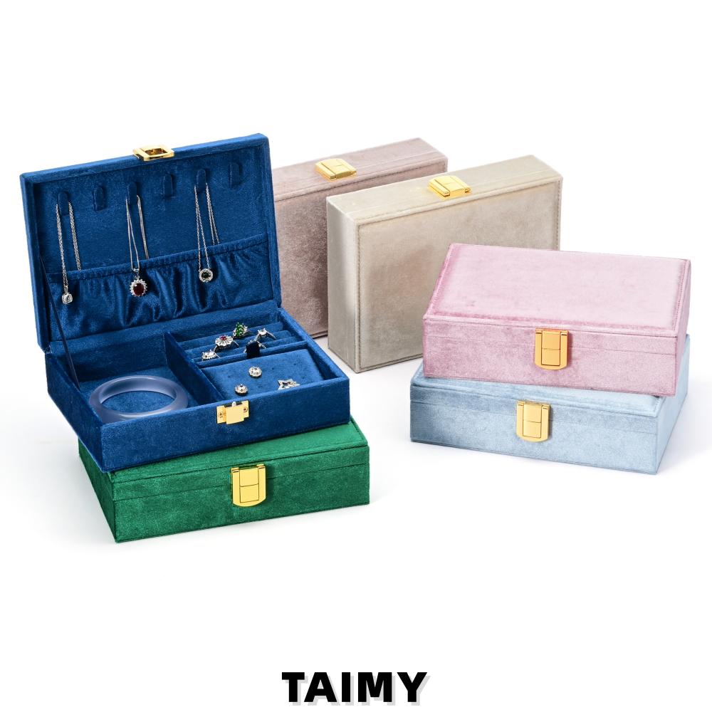 New High Quality Velvet Jewelry Storage Box Custom Logo Jewelry Storage for Earrings Necklace Ring Gift Packaging Case