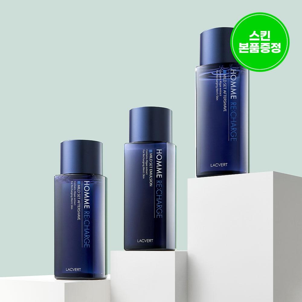 Lacvert [Aftershave Free Gift] Laqubert Homme Recharge 3 Piece Set  Aftershave 185 Ml 2ea+ Emulsion 180 Ml