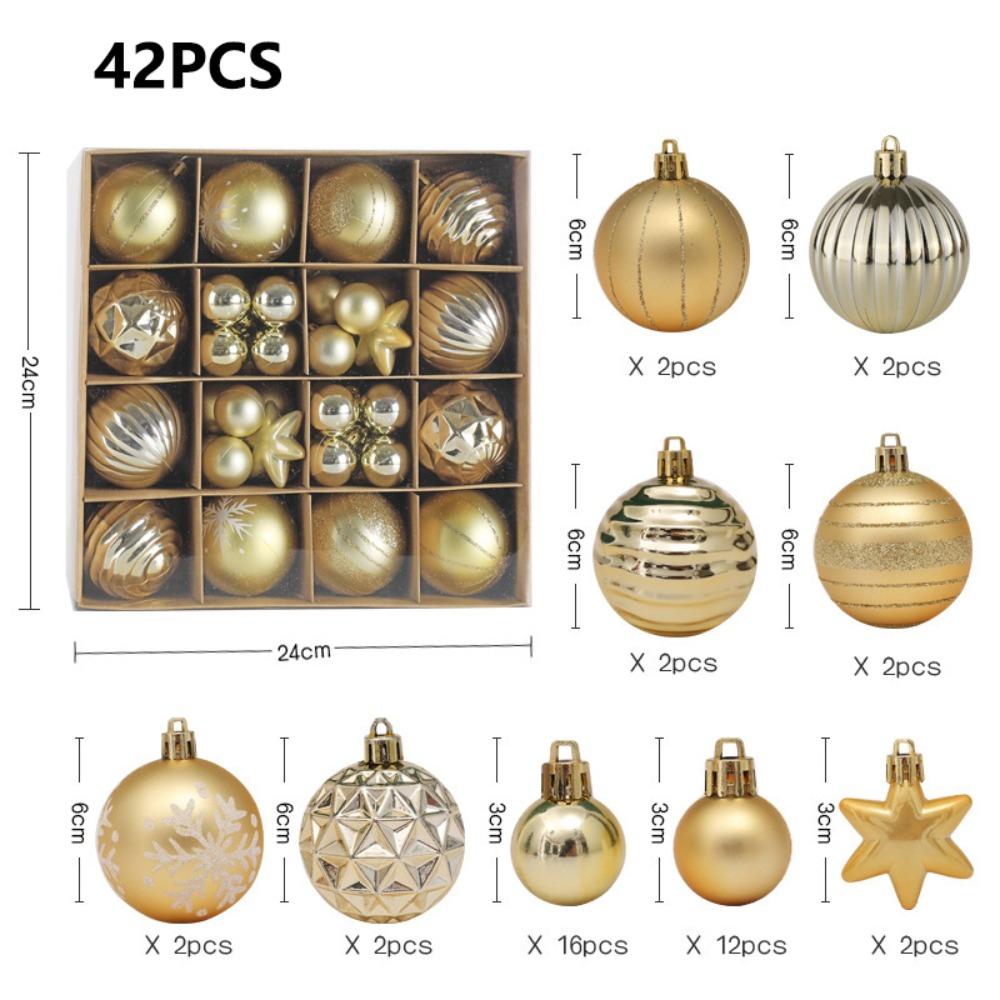 

Пластиковый Раскрашенный Шар Рождественские Шары Подвеска DIY Поделки Рождественские Украшения Подвеска на Елку Style H 42pcs