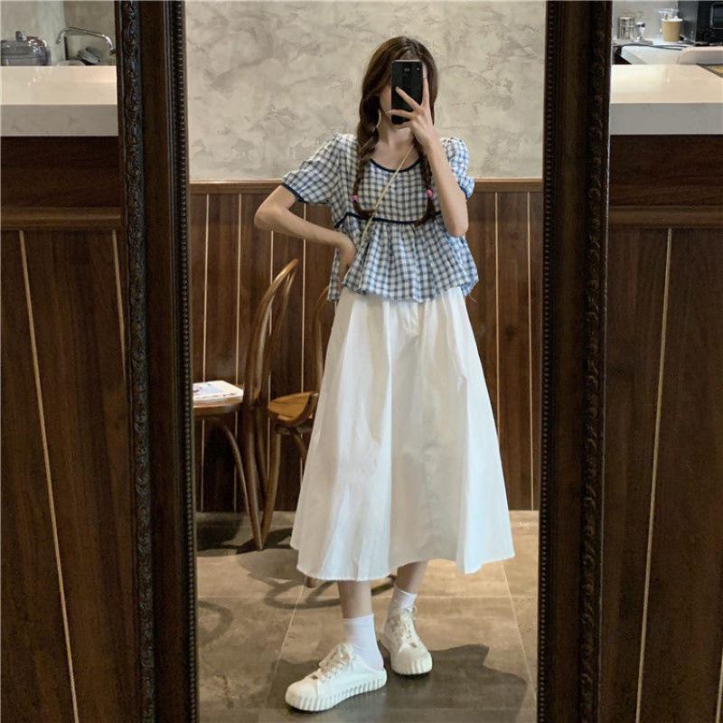 

2023 New Design White A-line Skirt - Plus Size Women s Medium-Length L білий