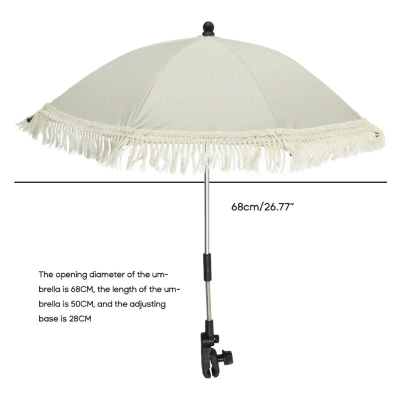 Tassels Children Outdoor Spring Outing Travel Camping Umbrella Baby Stroller Folding Chair Stand Photography Prop Dropship