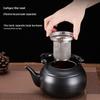 Thickened Stainless Steel Black Classical Teapot for Restaurant and Hotel, Induction-Compatible, Small Tea Art Kettle.