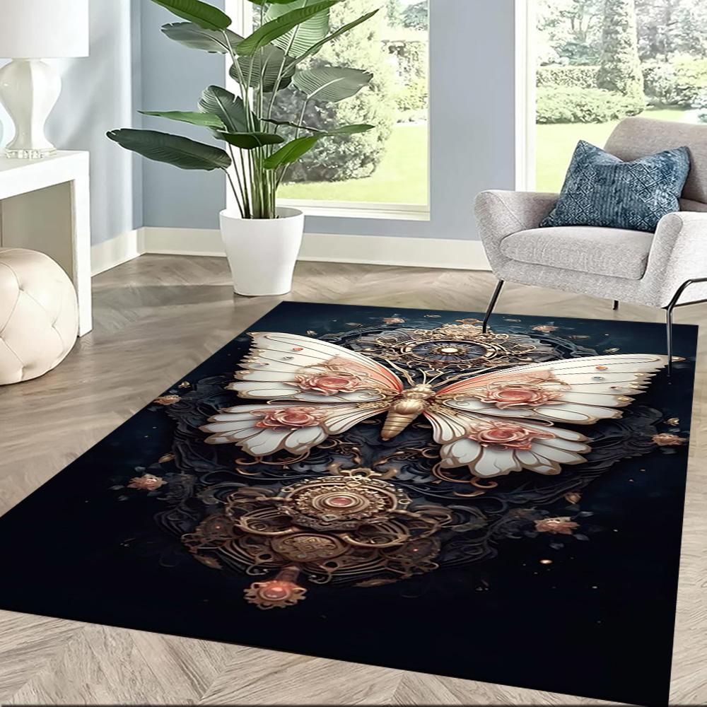 Steampunk Butterfly Fantasy Floor Mats for Living Room, Bedroom and Room Decoration Are Suitable for Gifts.