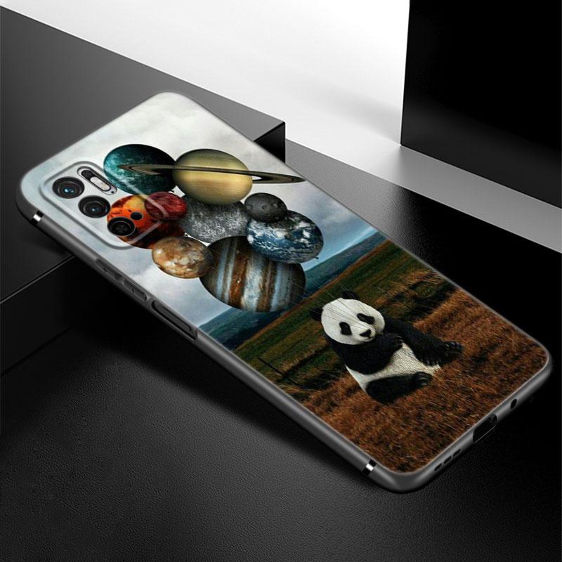 Panda Chinese Bear Phone Case For Xiaomi Redmi Note 7 8 9 10 Lite 11 11E 11T 12 Pro 11S 4G 10T 5G 8T 9S 10S Soft TPU Black Cover