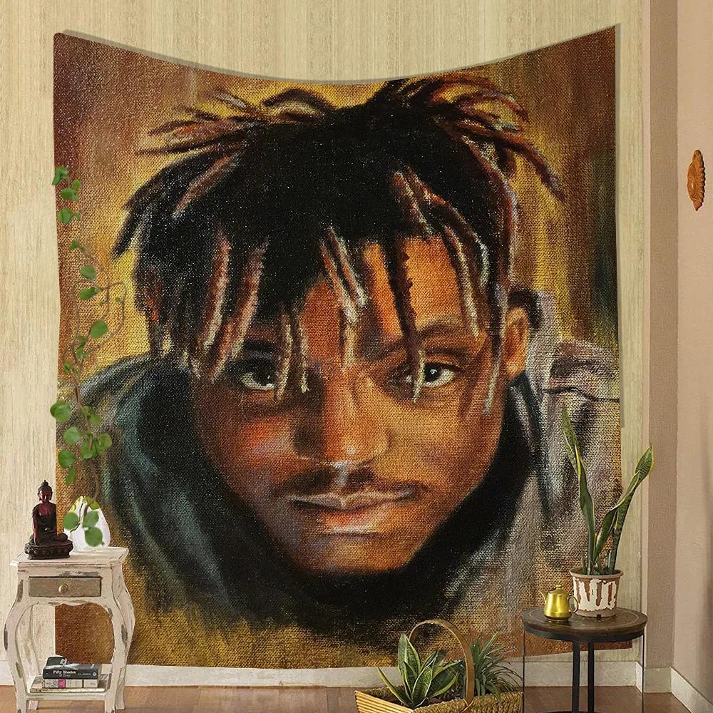 1PC Juice Wrld Tapestry Printed Large Wall Tapestry Art Science Fiction Room Home Decor Decor Blanket