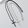 Two European and American Trendy Brand Hip-hop Men's Titanium Steel Cross Pendant Necklace Fashionable Daily Commuter Couple Accessories with Chain