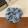 Early Spring 2025 Sea Salt Blue High-End Large Intestine Hair Tie - Brightens Skin, Lazy Style Hair Flower, New Accessory.