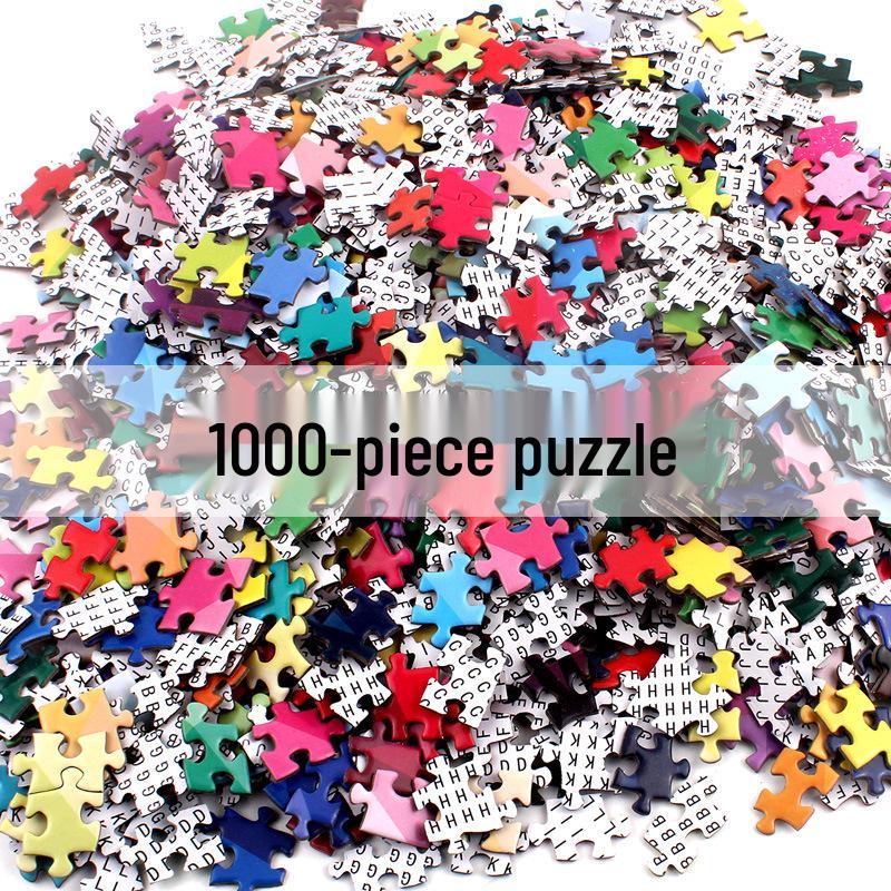 1000-Piece Adult Christmas & Halloween Round Jigsaw Puzzle Decompression Toy