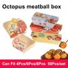 50 Piezas Caja para Takoyaki Caja de Embalaje Premium para Bolas de Pulpo Comida Callejera Japonesa Takoyaki Desechable Papel de Embalaje para Snacks para Llevar