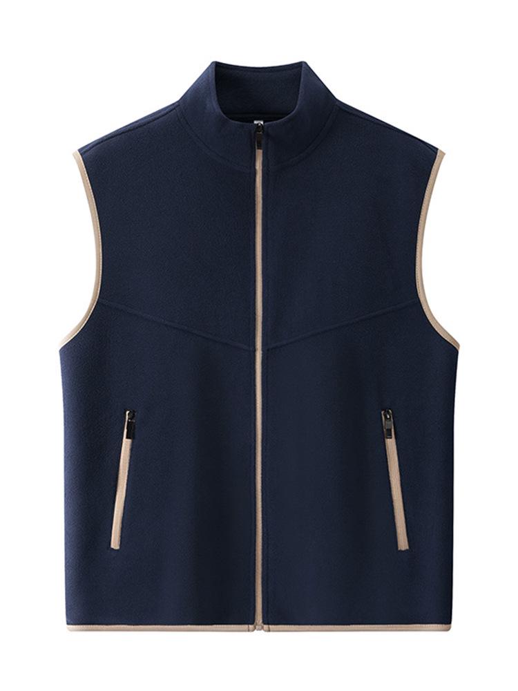 Customized Logo Fleece Vest for Education and Training Institutions - Stand-up Collar Sleeveless Outerwear